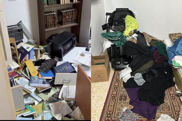 جانب من اقتحام منزل الشيخ محمد إمارة في زلفة، حيث جرى اعتقال زوجته.